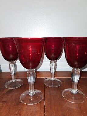 Vintage Artland Iris Ruby Red Goblets